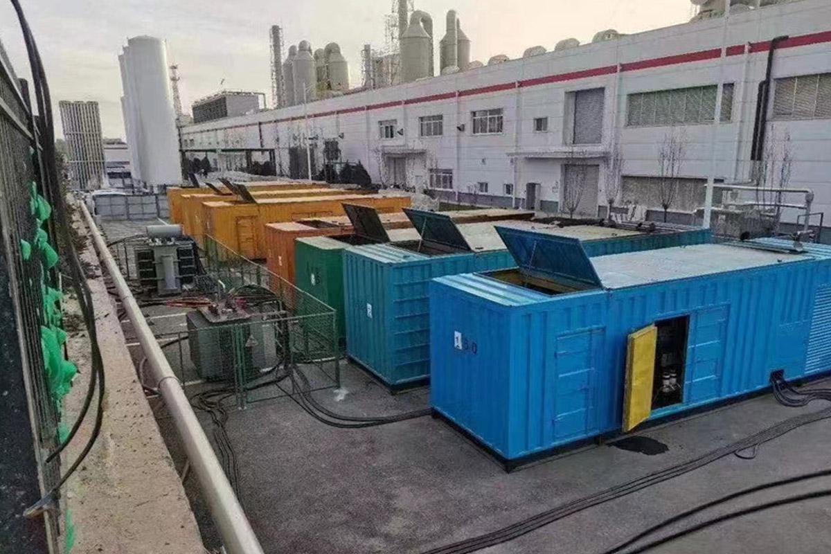 象州发电机租赁施工现场